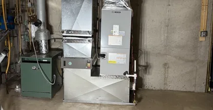 Furnace and ductwork connection during professional installation