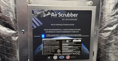 UV germicidal light installed inside HVAC air handler