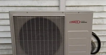 Multi-zone mini-split condenser installed at Medford NY residence