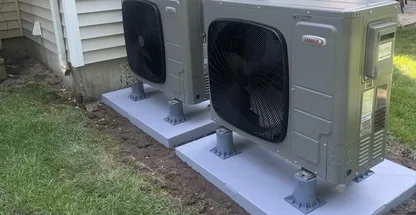 Ductless outdoor unit serviced at Suffolk County residence