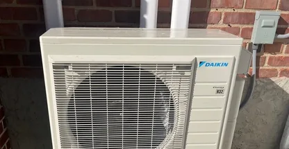 Multi-zone mini-split condenser after professional maintenance visit