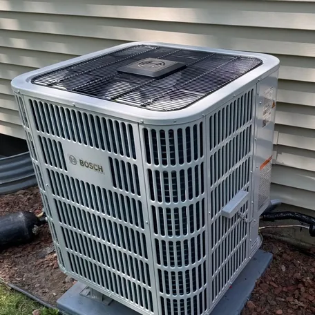 Condenser installation by Central Air Systems on Long Island