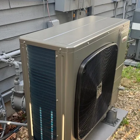 Mini-split condenser installed by Central Air Systems